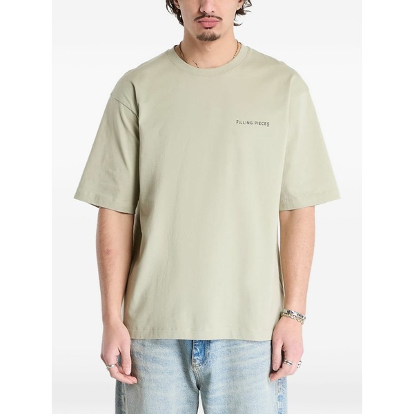 フィリングピース メンズ ティーシャツ トップス Logo-print short-sleeve t-shirt Green