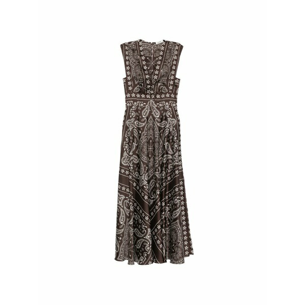 砂子ロ レディース 衣裳 トップス Maxi paisley-pattern dress Brown