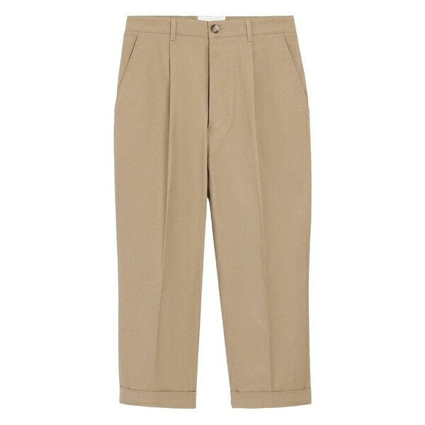 意中の女 メンズ 心地好いズボン下 ボトムス Pressed-crease oversized trousers Neutrals