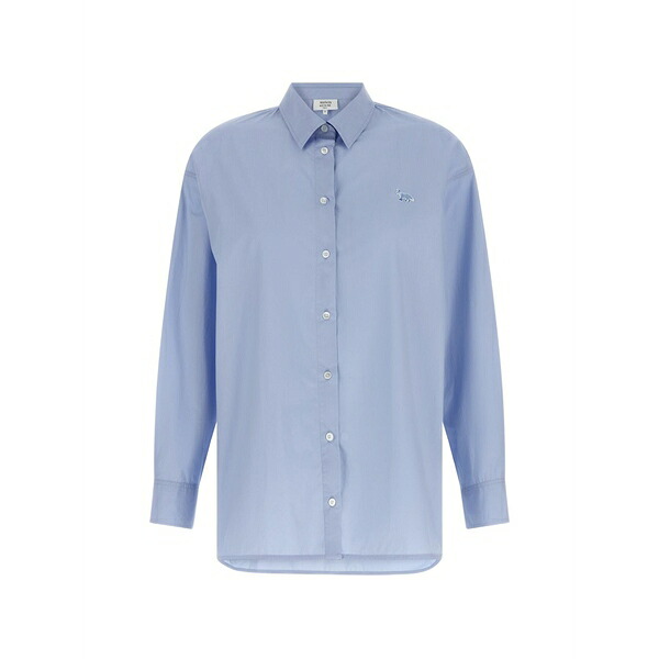 棲み家 狐狸 レディース プルオーバー トップス Baby fox-patch shirt Blue