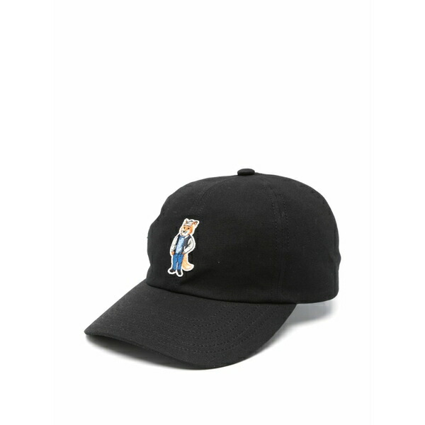 住み家 稲荷 メンズ 鳥打ち帽 付属物 Dressed fox-embroidered baseball cap Black