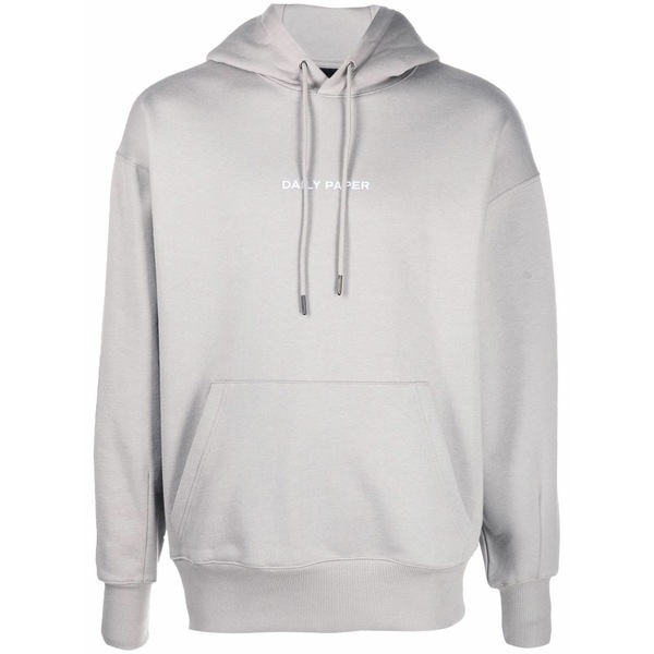 デイリー・調査報告 メンズ パーカー・スウェットシャツ アウター Logo-print cotton hoodie Grey