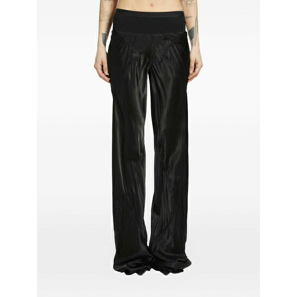 リックオウエンス レディース 心地よいズボン下 ボトムス Ribbed-waistband panelled trousers Black
