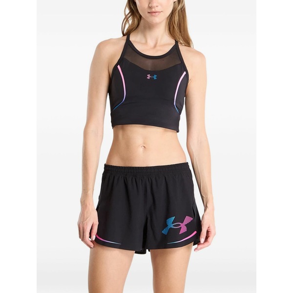 アンダーアーマー レディース カットソー トップス Mesh elite crop tank Black