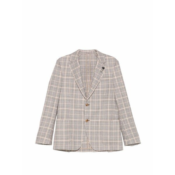 ラルディーニ メンズ 上衣＆上衣 アウター Checked single-breasted jacket Neutrals