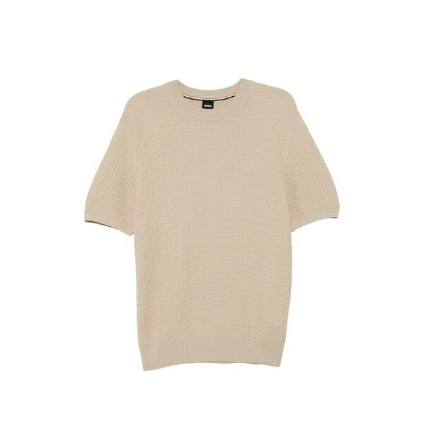 雇い主 メンズ ティーシャツ トップス Knitted-structure t-shirt Neutrals