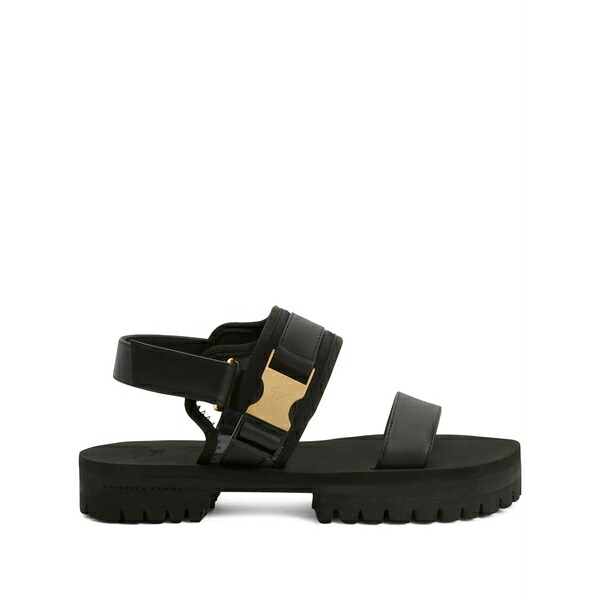 ジュゼッペザノッティ メンズ サンダル シューズ Mederic logo-buckle leather sandals Black
