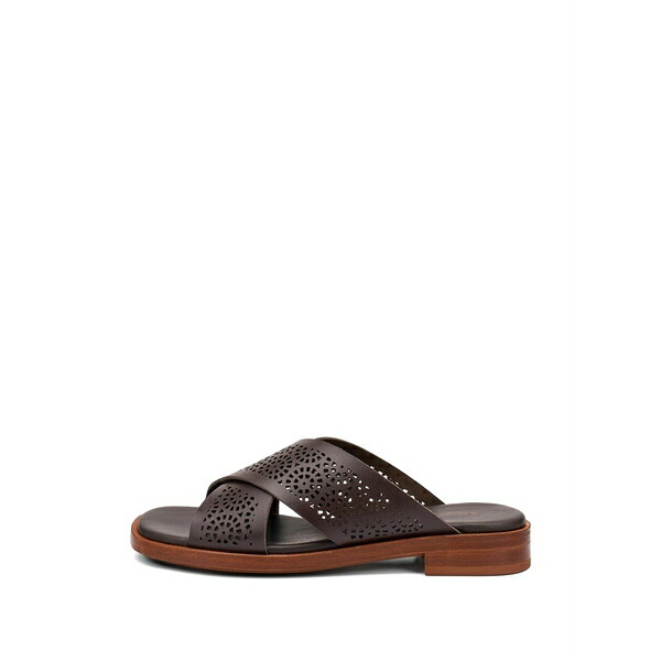 亭主もち レディース サンダル シューズ Perforated-design crossover sandals Brown