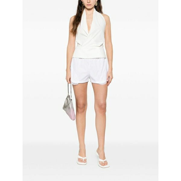 ヴェルサーチ レディース カジュアルパンツ ボトムス Lace-detail shorts White｜asty 108,900円