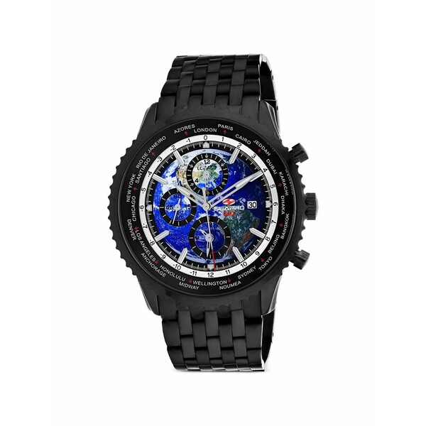 セアポロ メンズ ウォッチ 佩び物 Meridian world timer gmt 47粍 watch Blue