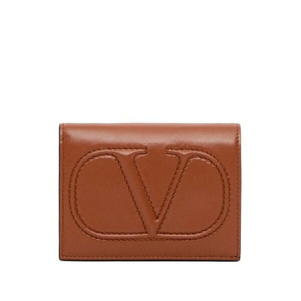 ヴァレンティノ ガラヴァーニ レディース 金入れ 付属物 Vlogo walk small calfskin wallet Brown