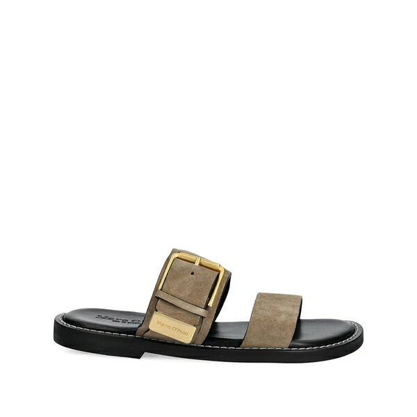 マルコポーロ レディース サンダル シューズ Buckle-detail suede slides Brown