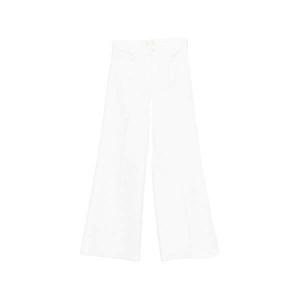 お母さん レディース ジーンズズボン下 ボトムス Wide-leg jeans  White