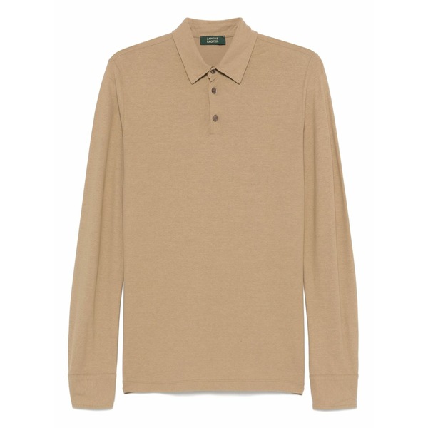 ザノーネ メンズ スポーツシャツ トップス Cotton polo shirt Brown
