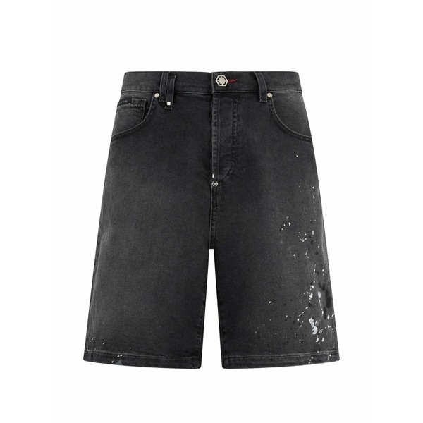 フィリップ飾り気の無い メンズ 心地よいズボン下 ボトムス Paint denim shorts Grey