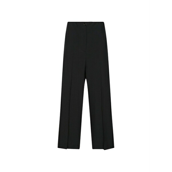 エレナ 食用粉 レディース 心地よいズボン下 ボトムス Pressed-crease wide-leg trousers Black