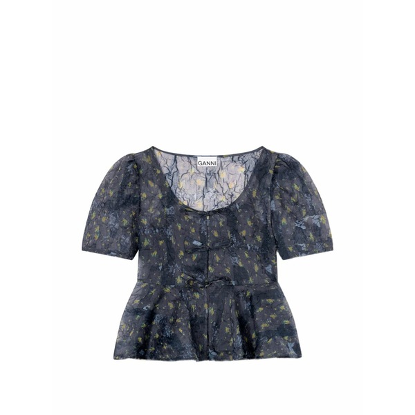 ガニー レディース プルオーバー トップス Floral-print peplum blouse Grey