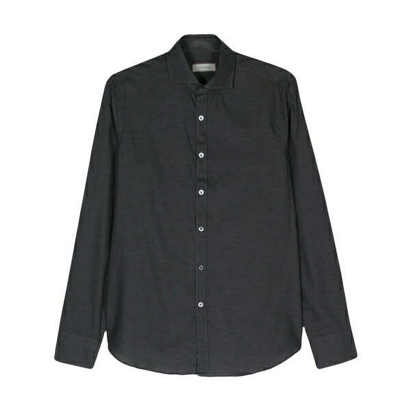 カナーリ メンズ ティーシャツ トップス Cutaway-collar cotton shirt Grey