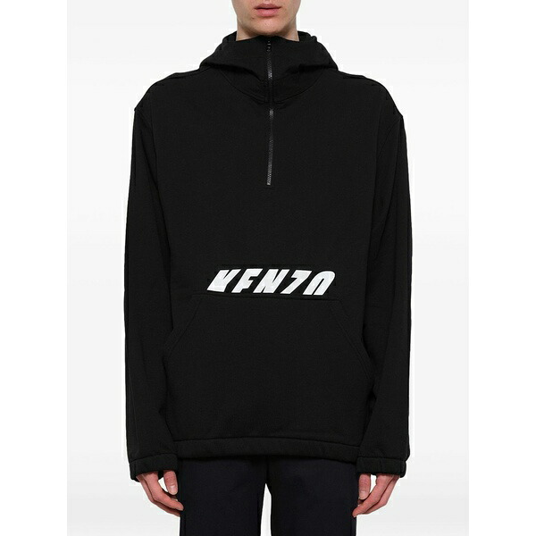 ケンゾー メンズ パーカー・スウェットシャツ アウター Zip neck hoodie Black