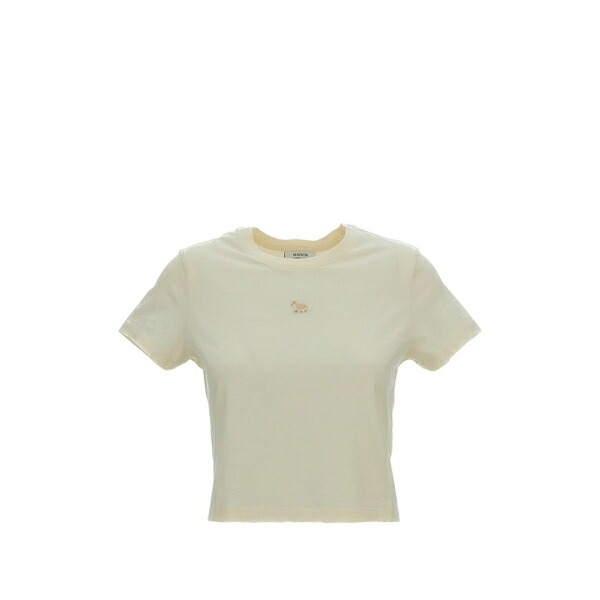 棲み家 狐狸 レディース プルオーバー トップス Baby fox round-neck t-shirt Neutrals