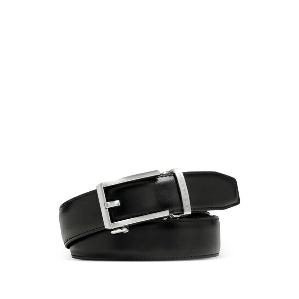 ピークアドロ  メンズ 胴締め 佩び物 Holeless leather belt Black