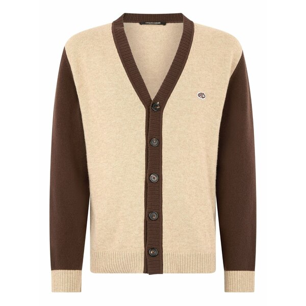 ロベルトカヴァリ メンズ ジレー アウター Two-tone cardigan Neutrals