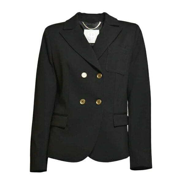 トゥルー ロイヤル レディース 上衣＆上衣 アウター Double-breasted pocket blazer Black
