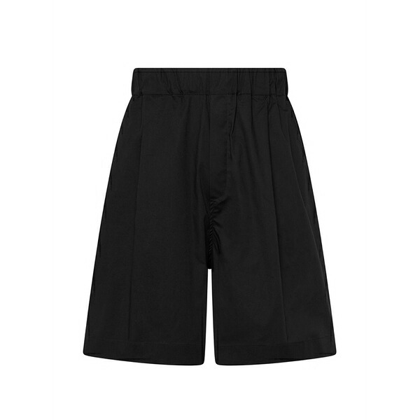 ラネウス メンズ 心地よいズボン下 ボトムス Elasticated-waistband patch-pocket shorts Black