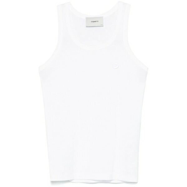コペルニ レディース カットソー トップス Logo-embroidered tank top White