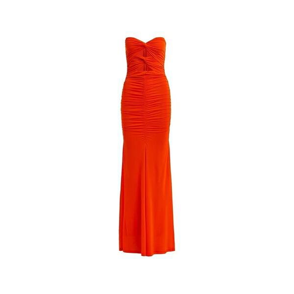 エッセンシャルアントワープ レディース 衣裳 トップス Strapless ruched maxi dress Orange