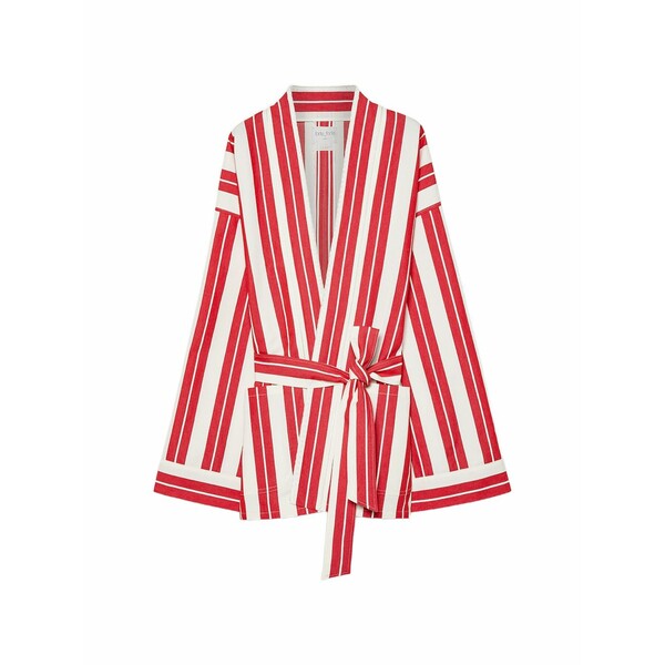 フォルテ フォルテ レディース 上衣＆上衣 アウター Striped belted jacket Red