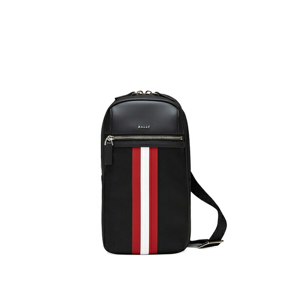バリー メンズ ショルダーバッグ 御徒面子 Ribbon-stripe messenger bag Black