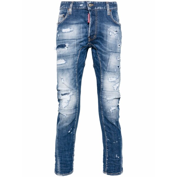 ディースクエアード メンズ デニムパンツ ボトムス Tidy biker mid-rise skinny jeans Blue|asty