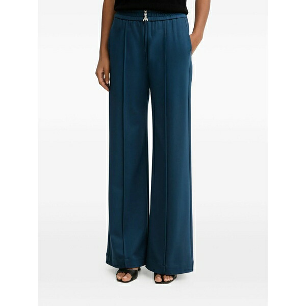 パトリツィア ペペ レディース 心地好いズボン下 ボトムス Logo-zipper straight trousers Blue