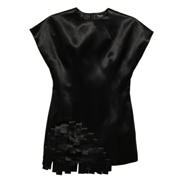アウェイク 流行り物 レディース カットソー トップス Rectangle-detail top Black