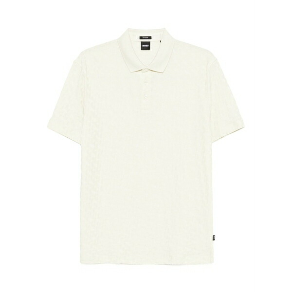 元締め メンズ スポーツシャツ トップス Patterned-jacquard polo shirt Neutrals