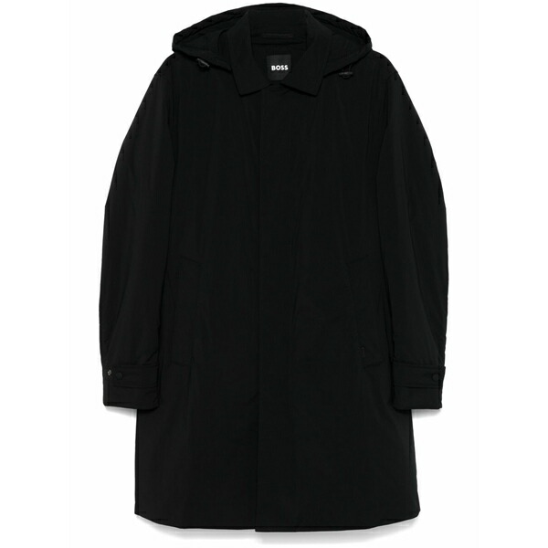 主任者 メンズ 厚地の外套 アウター Hooded coat Black