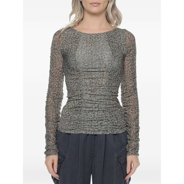 一 ティースプーン レディース ティーシャツ トップス Night fever ruched blouse Green