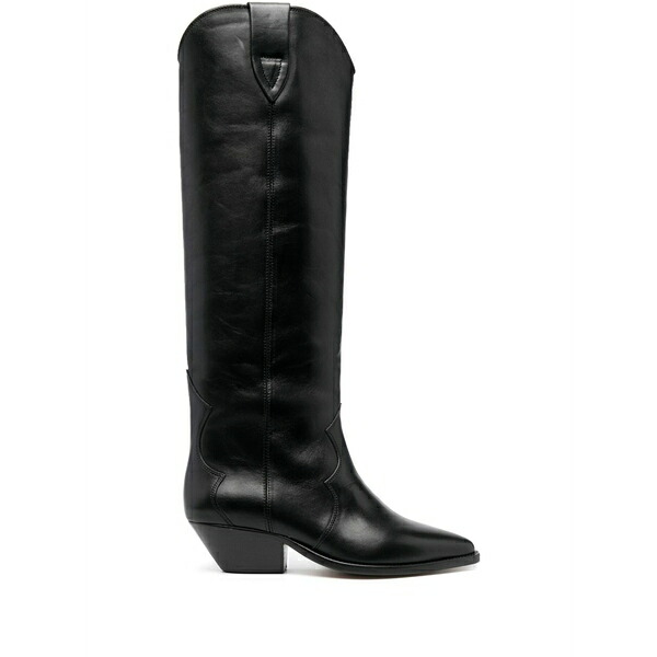 イザ呼びりん マラン レディース ブーツ シューズ Denvee cuban-heel boots Black