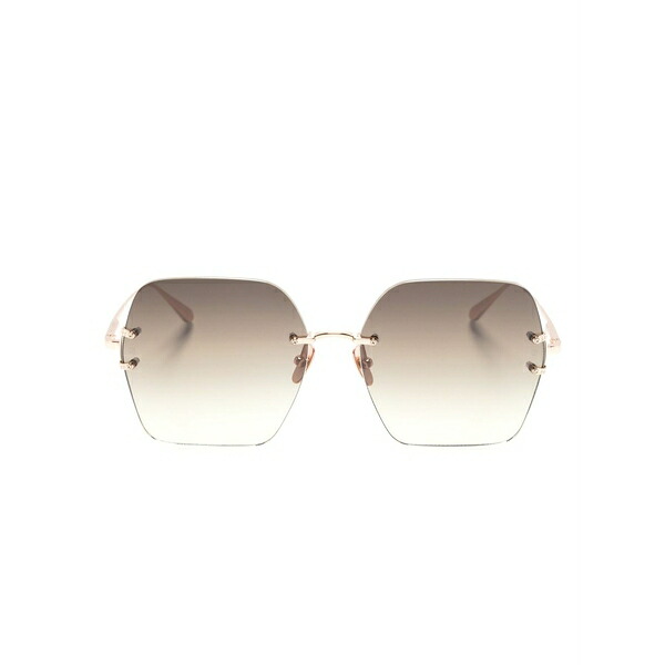 リンダ ファロー レディース 黒眼鏡＆アイウェア 添え物 Carina oversize-frame sunglasses Brown