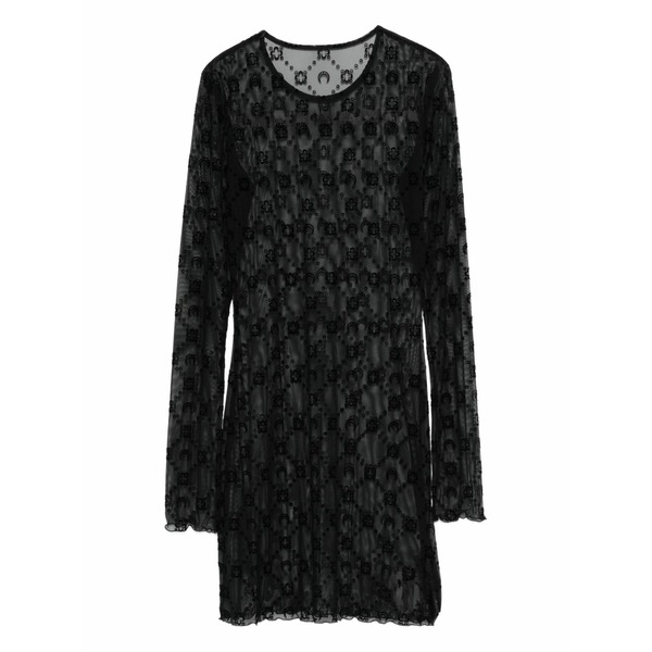 米国海兵隊員 独居室 レディース 衣裳 トップス Moon-embellished mesh dress Black