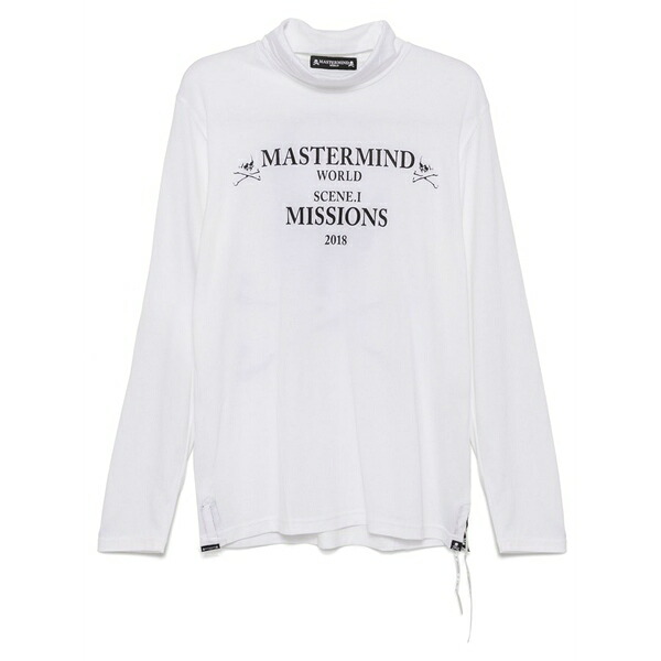 マスターマインド ワールド メンズ Tシャツ トップス Logo print long sleeve t-shirt White｜asty