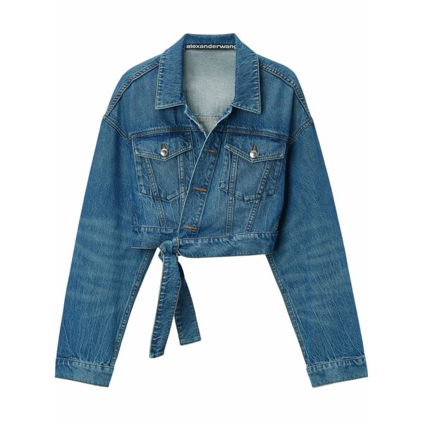 アレキサンダーワン レディース 上衣＆上衣 アウター Wrapped trucker jacket Blue