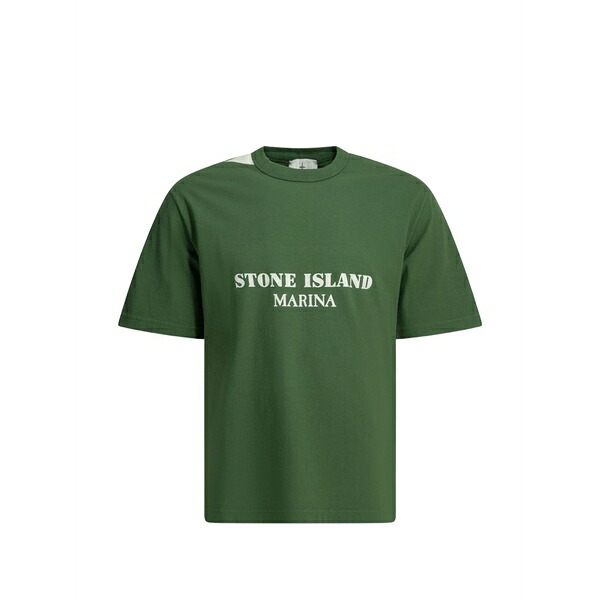 ストーンアイランド メンズ ティーシャツ トップス Marina logo-print t-shirt Green