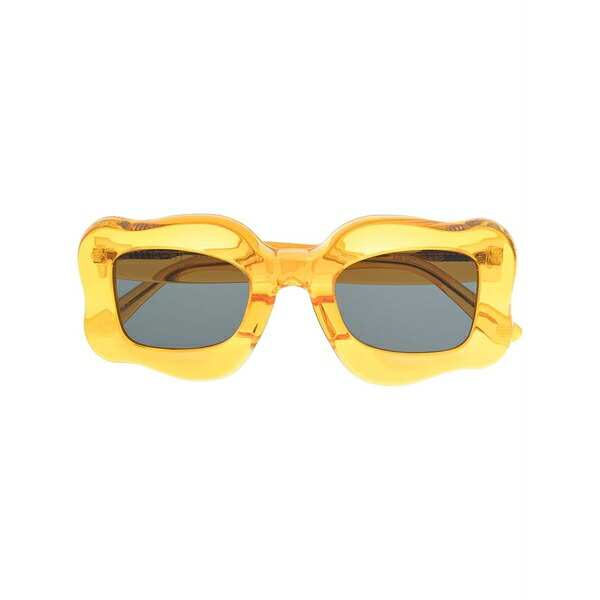 ボン犀 メンズ サングラス・アイウェア 付属物 Oversized curved-frame sunglasses Orange