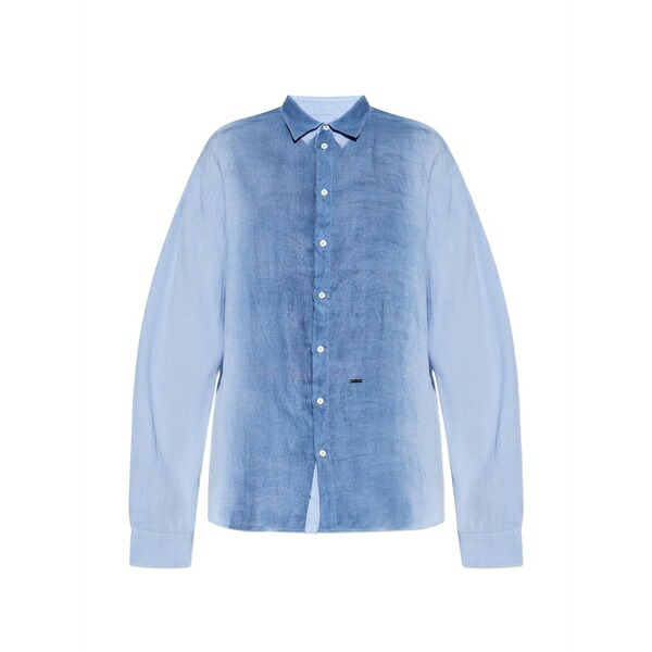ディースクエアード メンズ プルオーバー トップス Long-sleeve buttoned shirt Blue