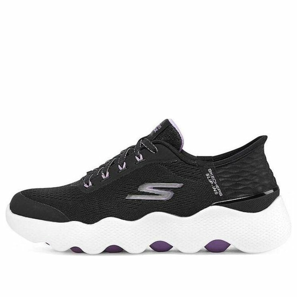 Skechers スケッチャーズ レディース スニーカー 【(WMNS) Skechers GO WALK Massage Fit 'Black Lavender' 124916-BKLV】 サイズ US_6.5(23.5cm)|asty