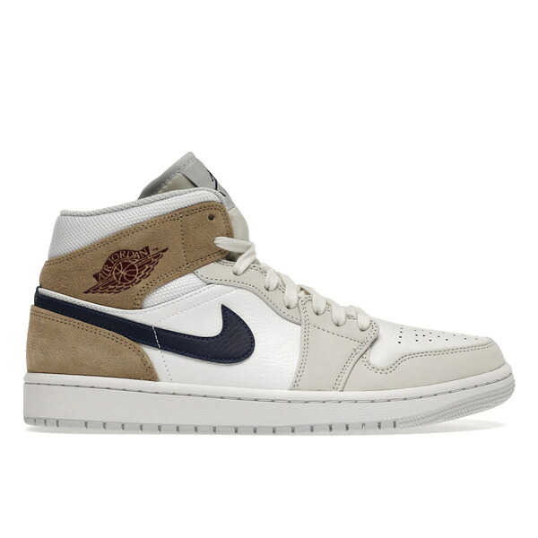 Jordan ジョーダン メンズ スニーカー 【Jordan 1 Mid Tan Suede】 サイズ US_9.5(27.5cm) White/Team Red/Khaki/Blue Void｜asty