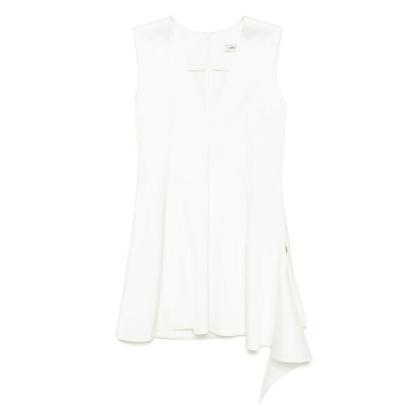 ゴエンジェイ レディース シャツ トップス Draped v-neck sleeveless top White｜asty