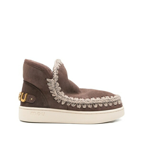 モウ レディース ブーツ シューズ 35粍 sheepskin-lined ankle boots Brown レディース靴-ブーツ